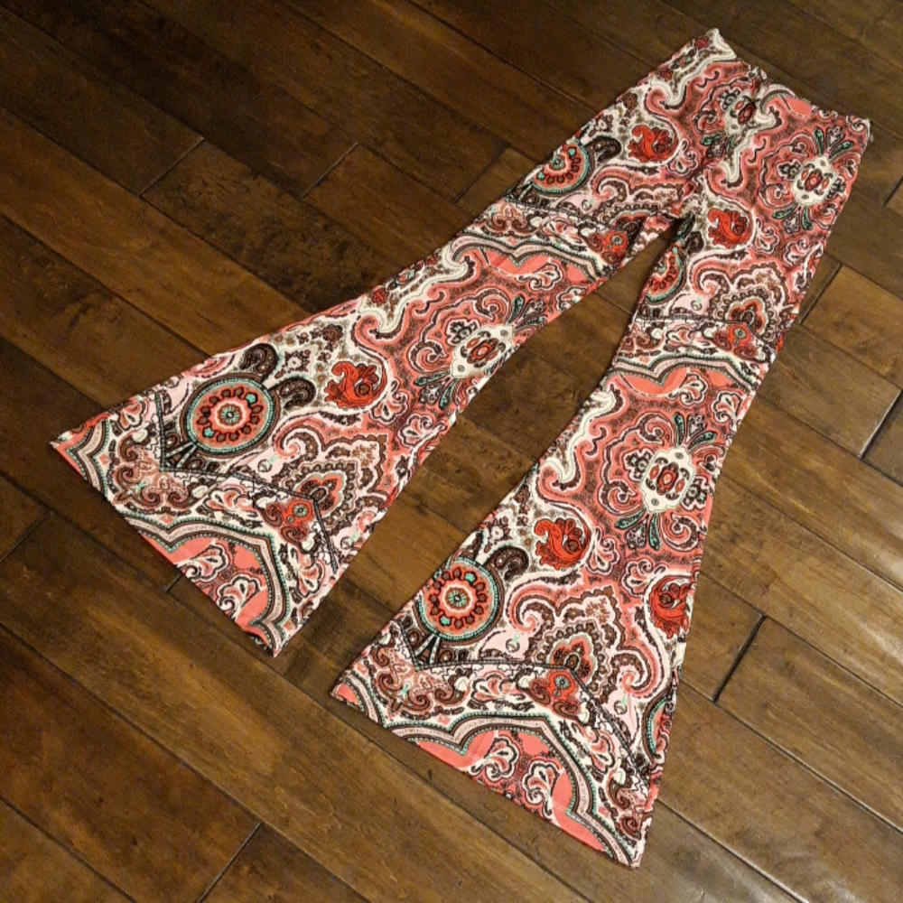 Free People Harper pink combo flare pants XS - Picture 8 of 8